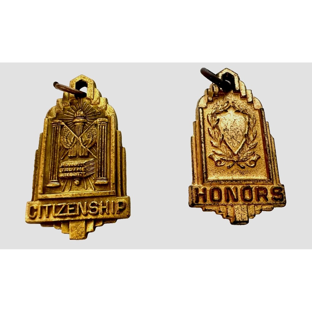 Vintage Citizenship & Honors Award Medal Charms Pendants Herff Jones 1946